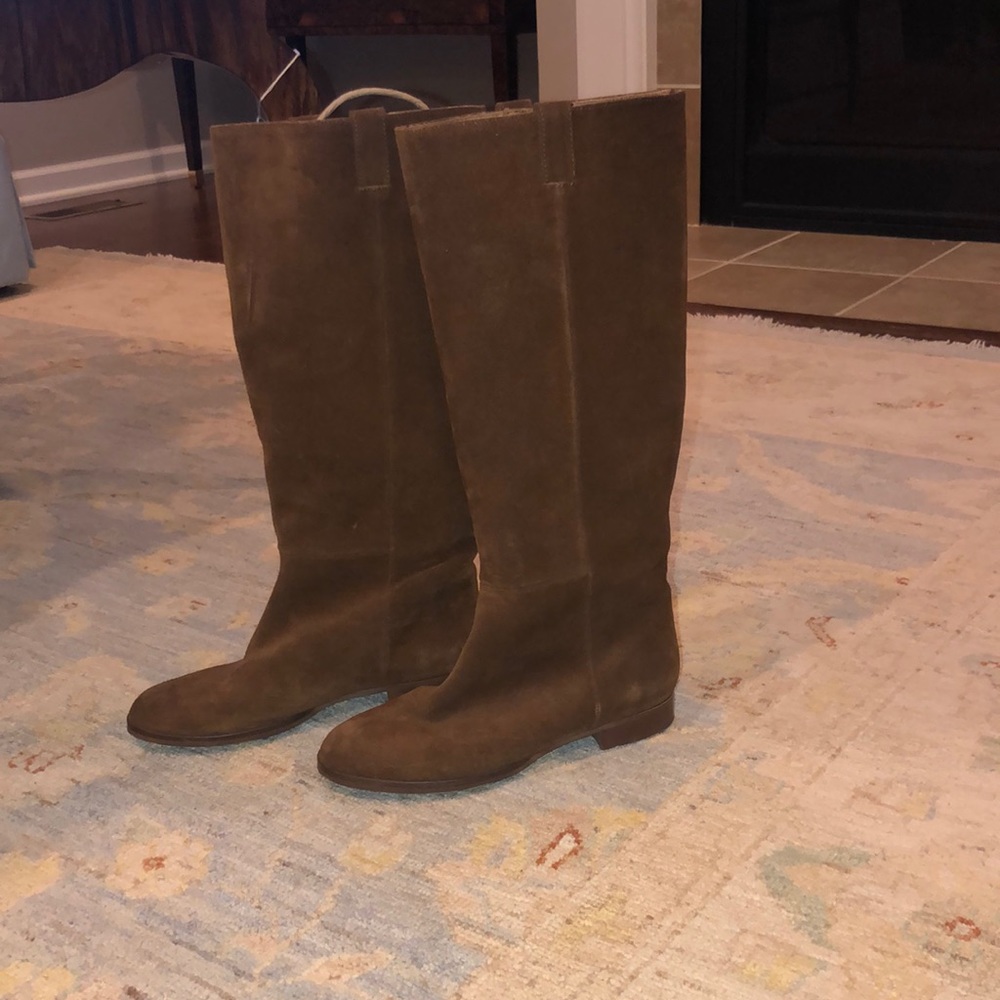 J. Crew Italian Suede knee high brown boots size 6